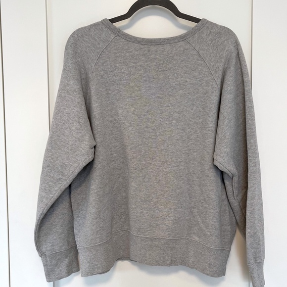 Aritzia's Wilfred Free Grey Floral Embroidered "free" Sweatshirt Women's L - Picture 3 of 6